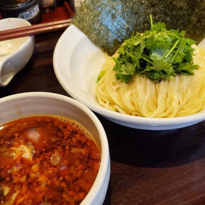 パクチー勝浦式タンタンつけ麺(九十九里煮干しつけ麺 志奈田)