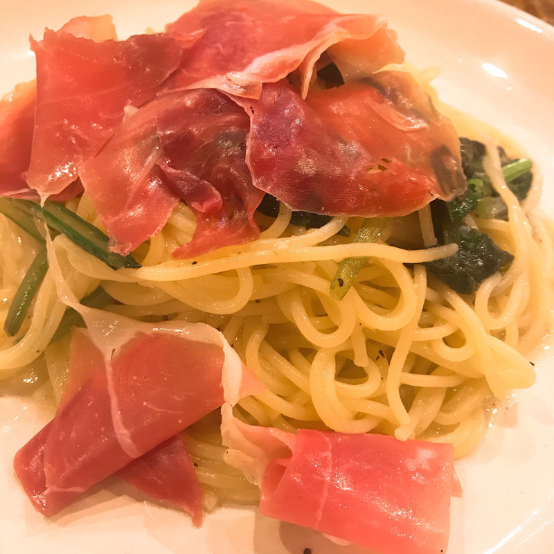 生ハムとほうれん草(麦小家 （【旧店名】スパゲティ DEN）)