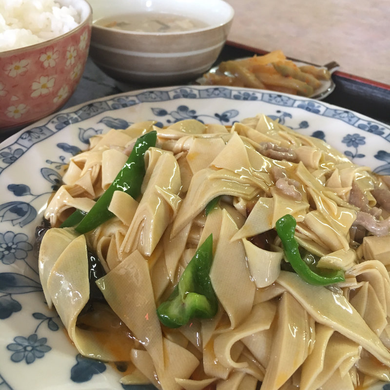 豆腐の皮炒め定食(來福)