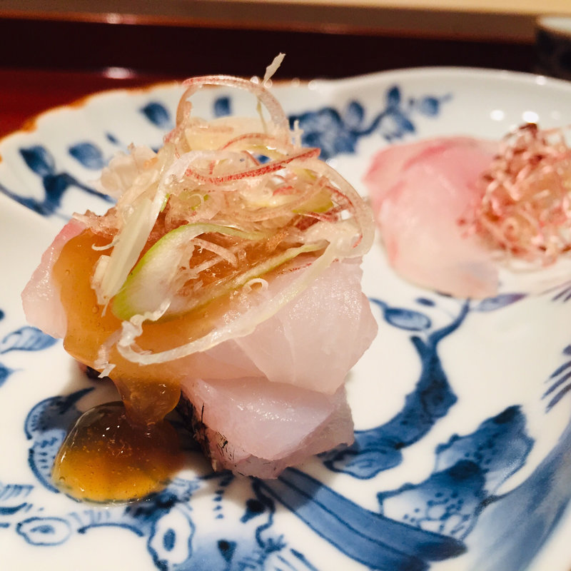 甘鯛のお造りぽん酢ジュレ(鮨 料理 一高)