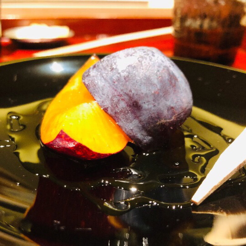 高間産プルーンの黒糖煮詰め(鮨 料理 一高)