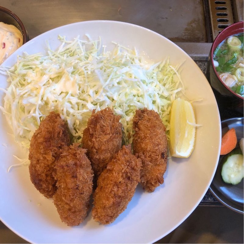 カキフライ定食(花茶栗)