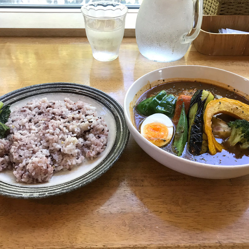 骨付きチキンと彩り野菜のスープカレー(スープカレーのハンジロー 安曇野店 )