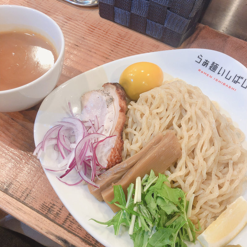 味玉鶏白湯つけ麺(らぁ麺いしばし)