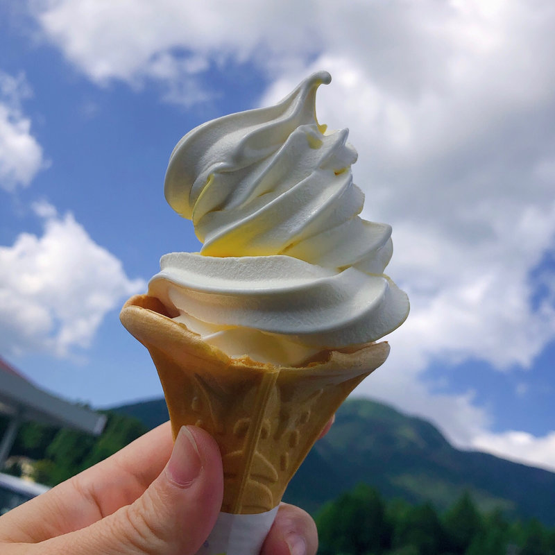 ミルク＆甘夏ミックス ソフトクリーム(三愛レストハウス)