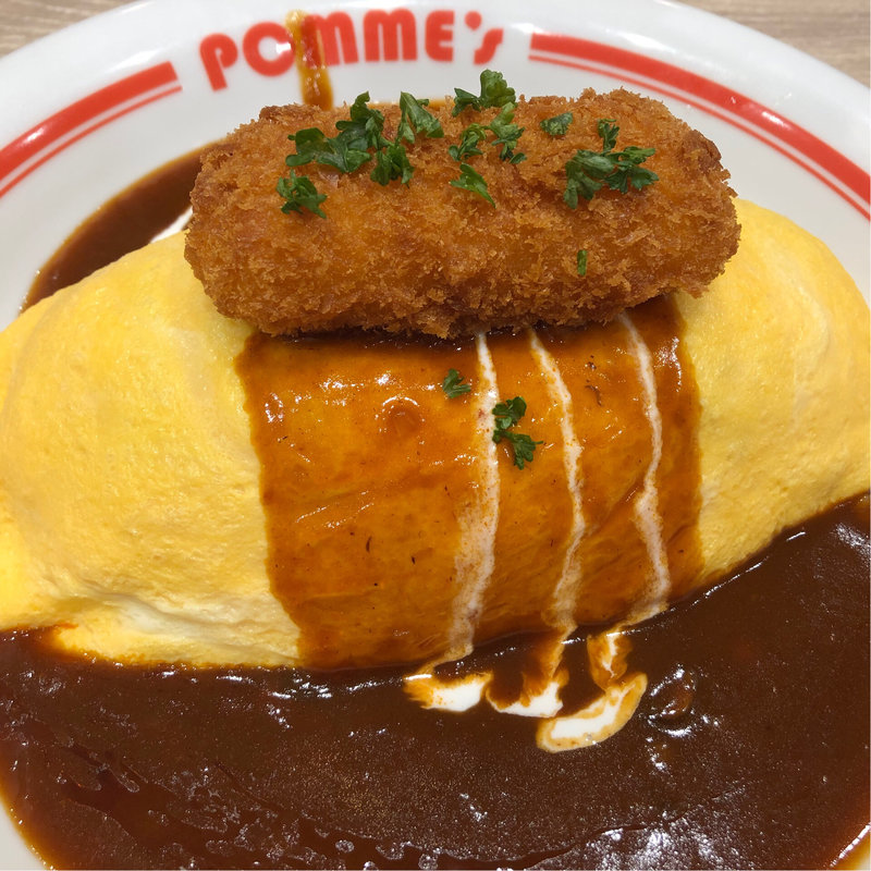 カニクリームコロッケのハヤシライスオムライス(ポムの樹 セブンパークアリオ柏店)