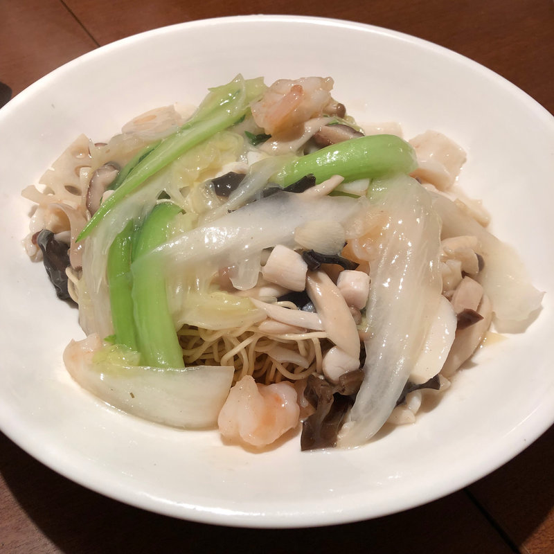 五目あんかけかた焼そば(同源楼)