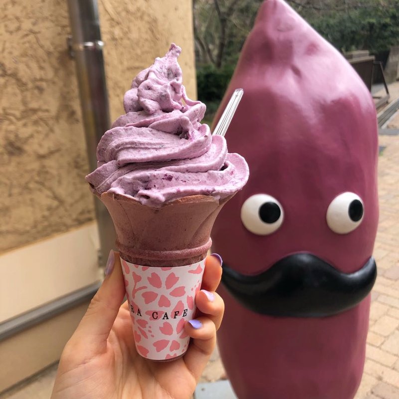 紫芋ジェラートソフト(らぽっぽ なめがたファーマーズヴィレッジ SAKURA CAFE)