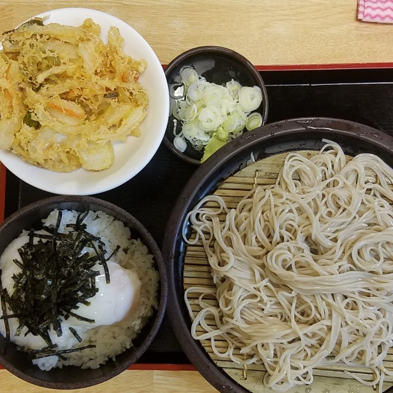 温玉とろろ丼セット(+かき揚げ)(ゆで太郎 六番町店 （ゆでたろう）)