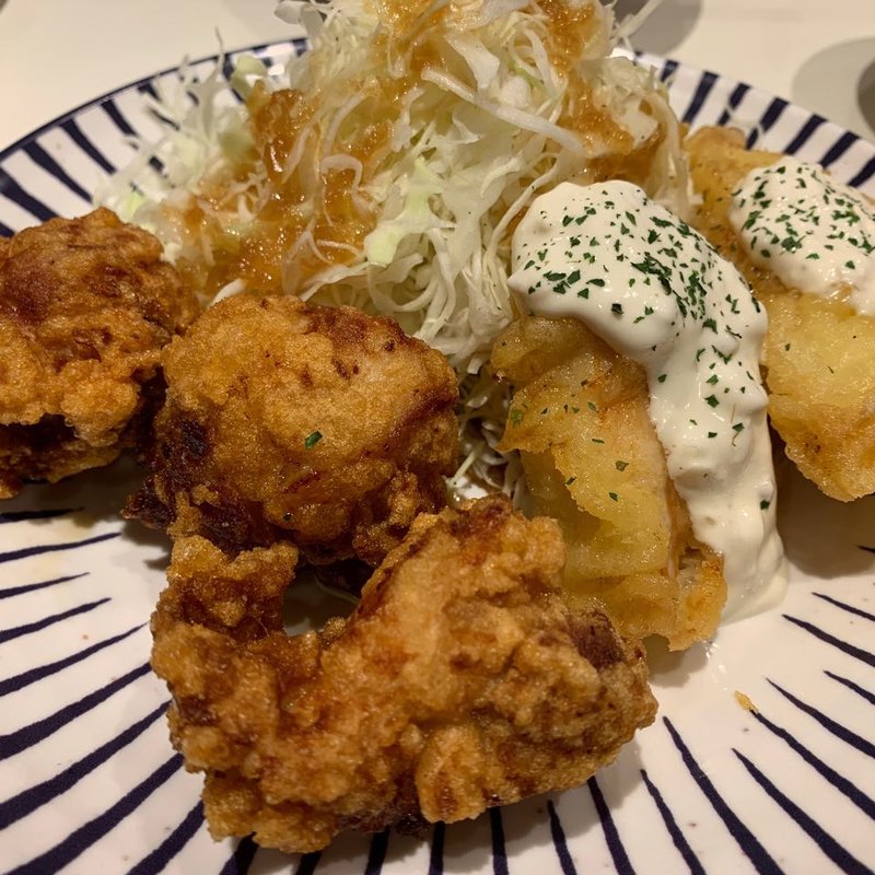 唐揚げとチキン南蛮セット(大衆食堂あづま)