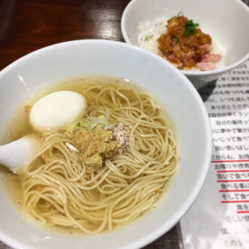 かけらー麺定食(塩生姜らー麺専門店MANNISH 淡路町本店)
