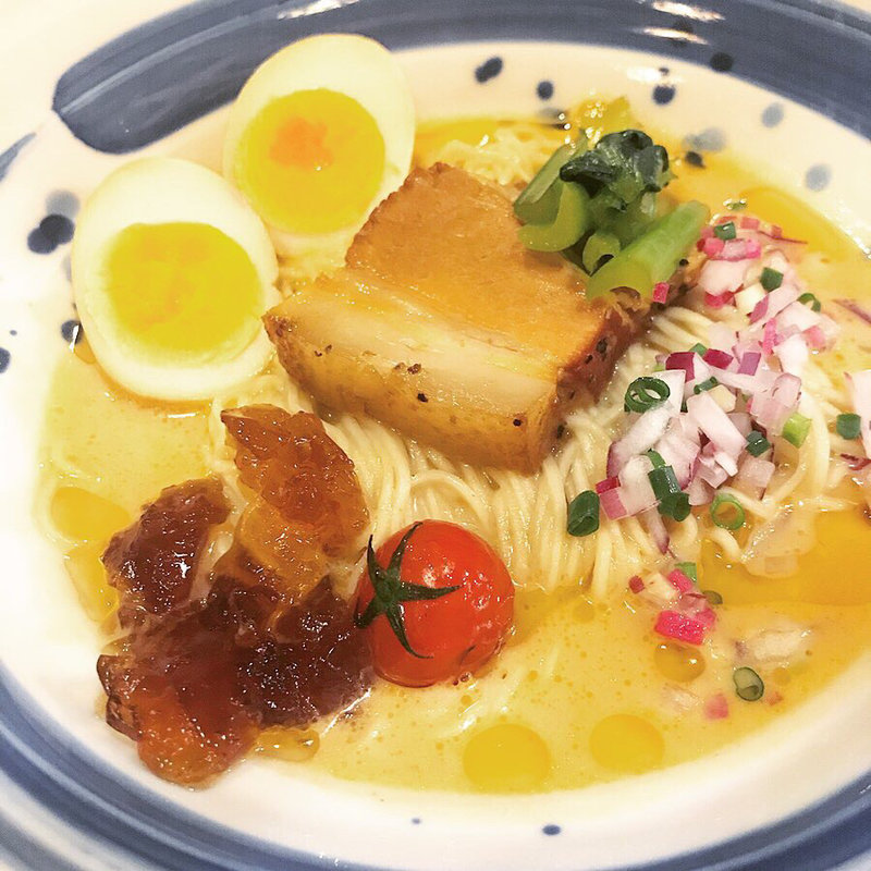 限定 母ちゃんポテトとオマールヴィスクの冷たいヴィシソワーズらーめん(海老丸らーめん)