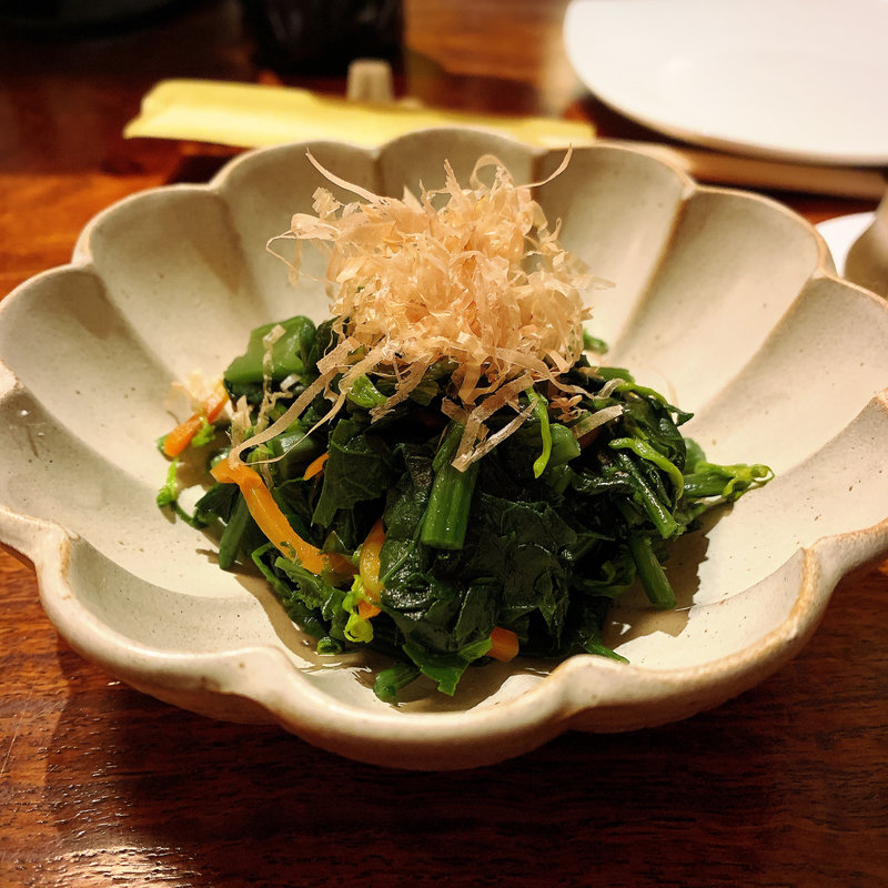 わさび菜のお浸し(メシ酒場 鈴木ちゃん)