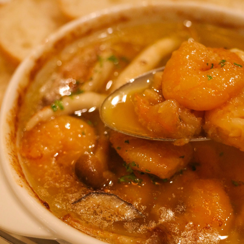 エビとキノコのアヒージョ(サングリア)