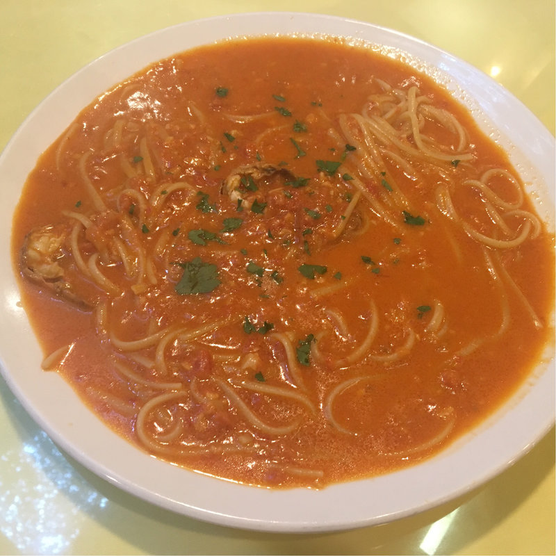 手長エビのトマトクリームソース和え リングイネ(タヴェルナ メッシーナ)