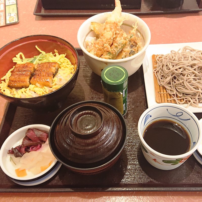 小うな丼と小天丼のトリオセット(華屋与兵衛 多摩川大橋店)