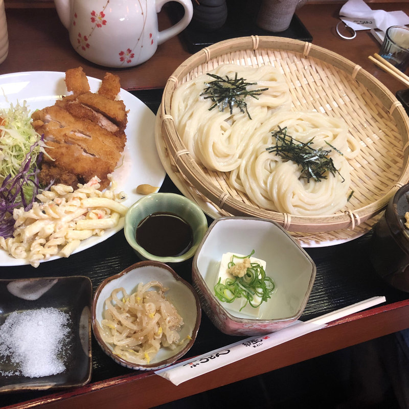 三元豚ロースカツ ざるうどん大盛(京うどん 纏)