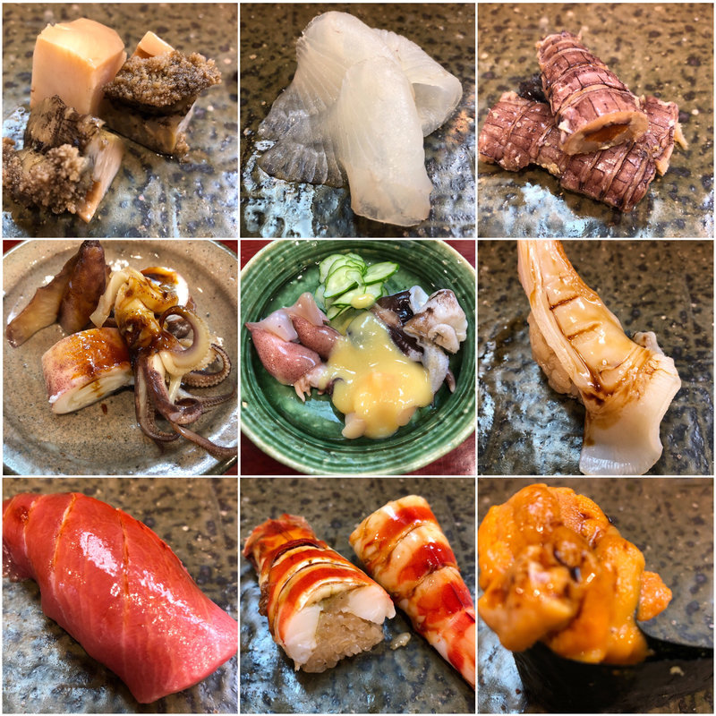 おまかせ摘み、握り3月(鮨一條)