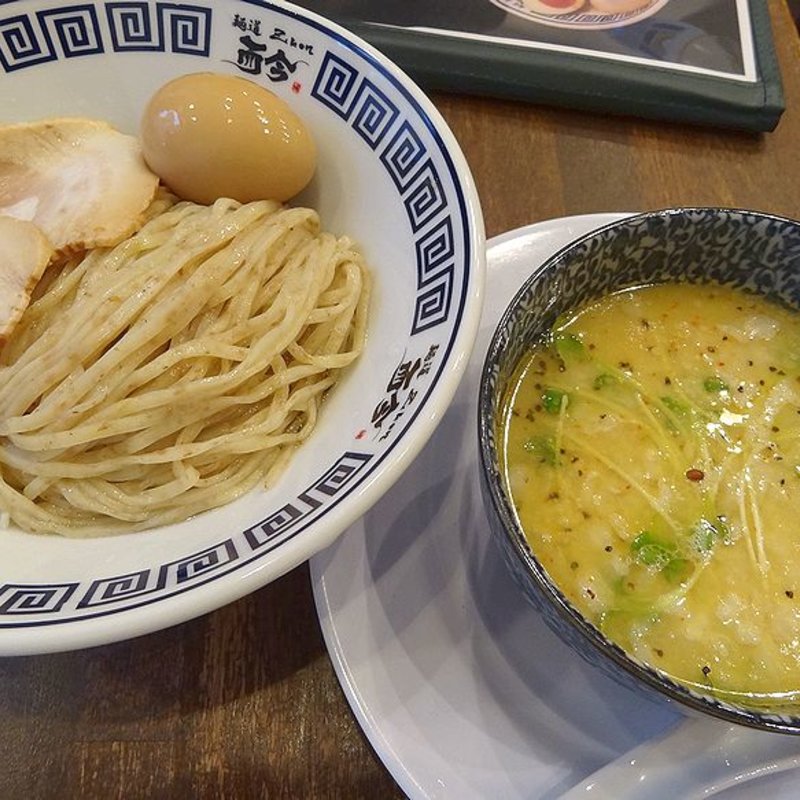 味玉 水出し昆布の塩つけ麺(麺道 而今 茨木店)