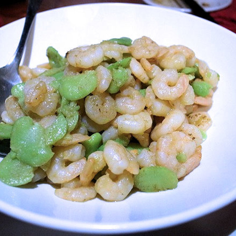 小海老と空豆の山椒オイル炒め(蜃気楼)
