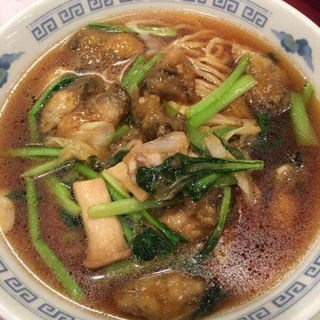 鮮蠔湯麺　新鮮！ 生牡蠣のスープそば　(小花)