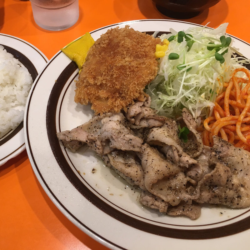 豚からしとメンチカツセット(キッチンABC 池袋東口店 （キッチン エービーシー）)