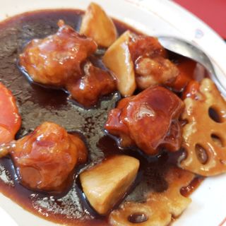 鶏肉と根菜の甘酢定食(中国料理 華山 )