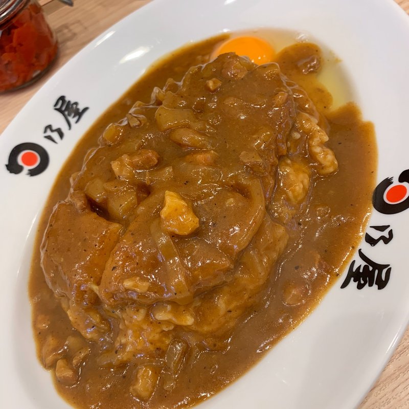 名物カツカレー(生玉子)(日乃屋カレー 浜松町金杉橋口店)