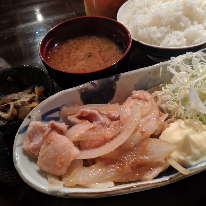 豚バラ生姜焼き(居酒屋 ひでぼう)