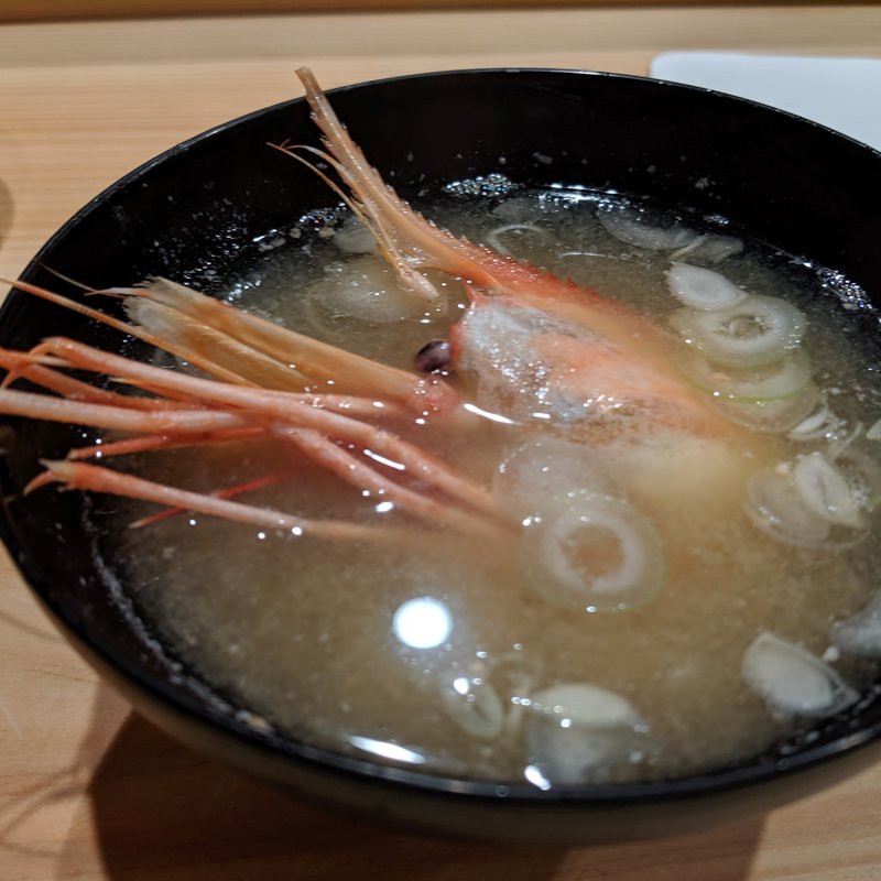 ボタン海老の味噌汁(鮨 十兵衛)