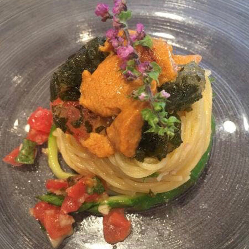 雲丹と若布のフェデリーニ(キハチ イタリアン 伊勢丹立川)