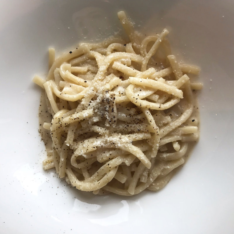 自家製パスタ “ピチ” ペコリーノチーズ パルミジャーノチーズ 黒こしょう(ケシキ マンダリンオリエンタルホテル)