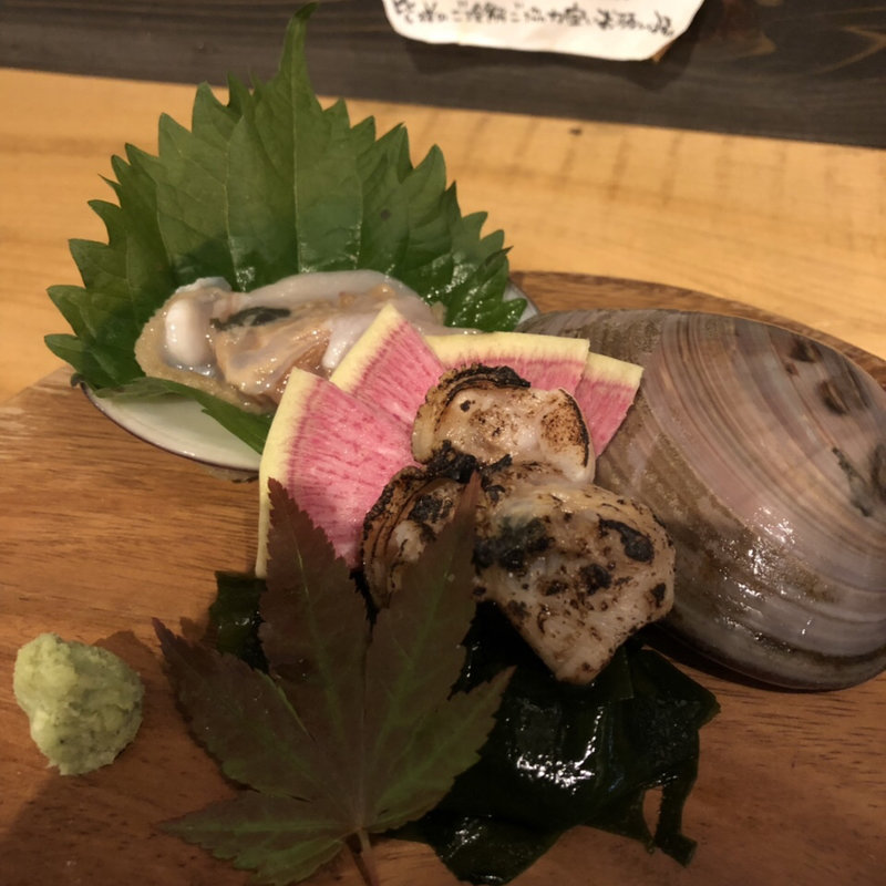 はまぐりの造り&炙り(まえだ家)