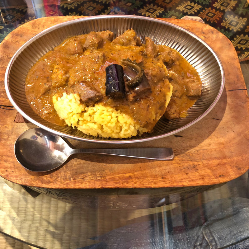 マトンとグリーンチリのカレー(ヌンクイ)