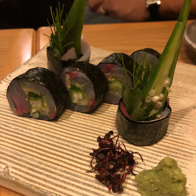 鯵とガリ巻き(ひとひら 学芸大学店)