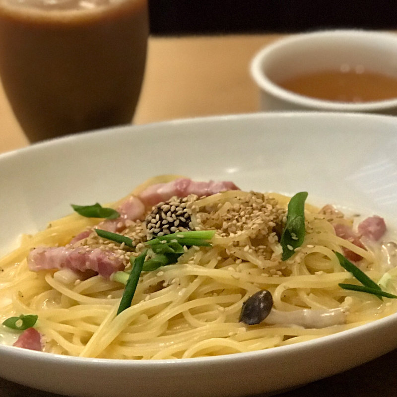 きのことベーコンのクリームソース(コンソメスープ付)(ジョリーパスタ 高島平店)