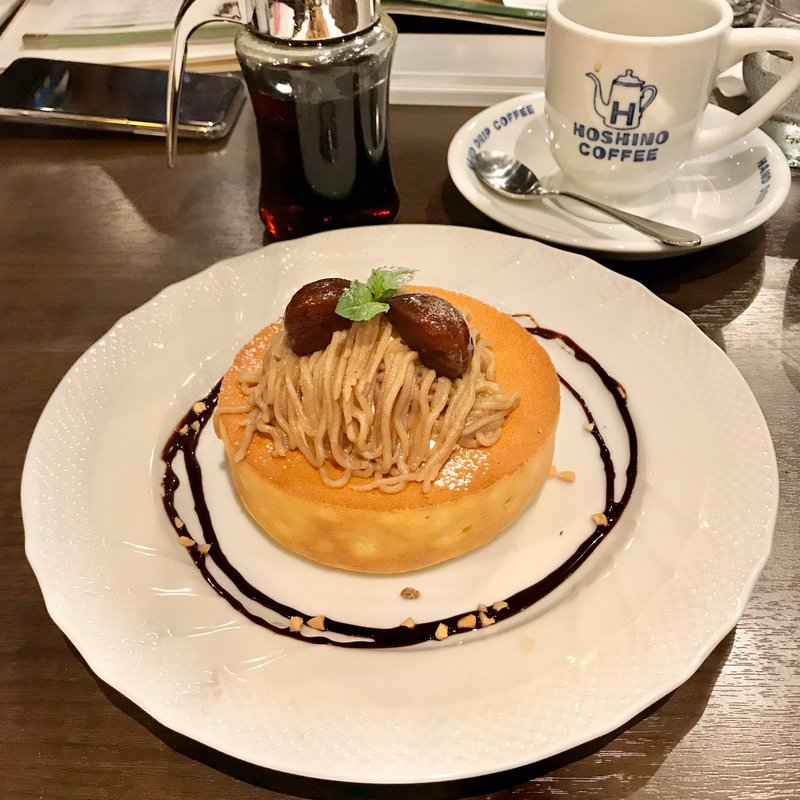 栗のスフレパンケーキ(星乃珈琲店 天神橋六丁目店)