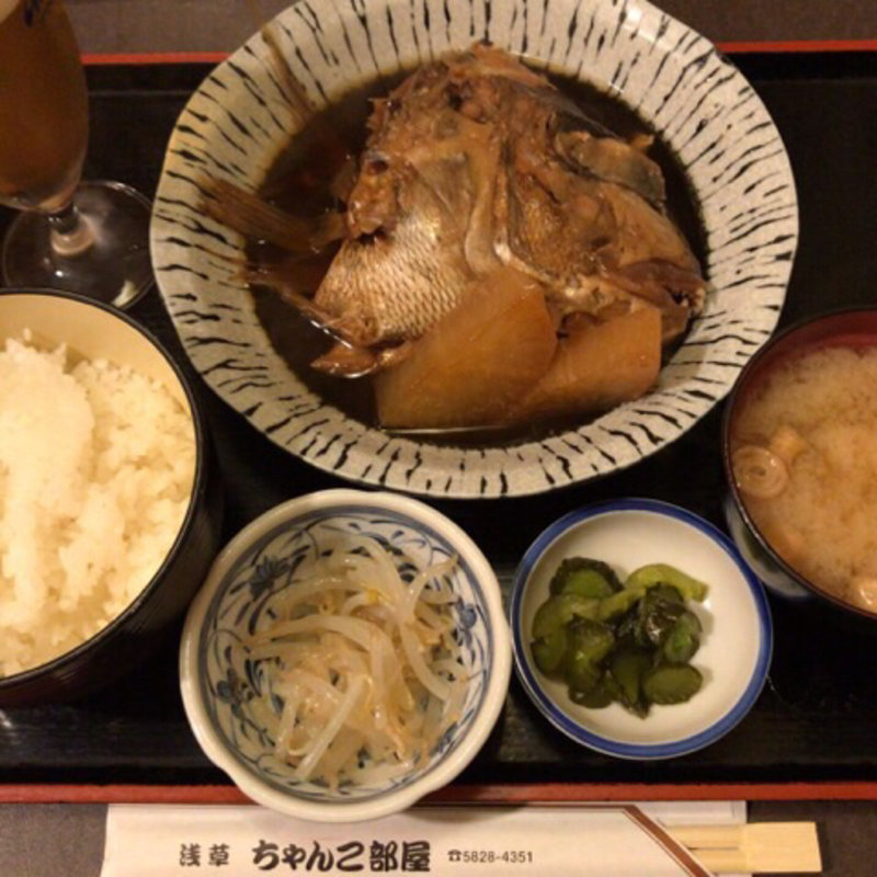 かぶと煮定食(ちゃんこ部屋 浅草店)