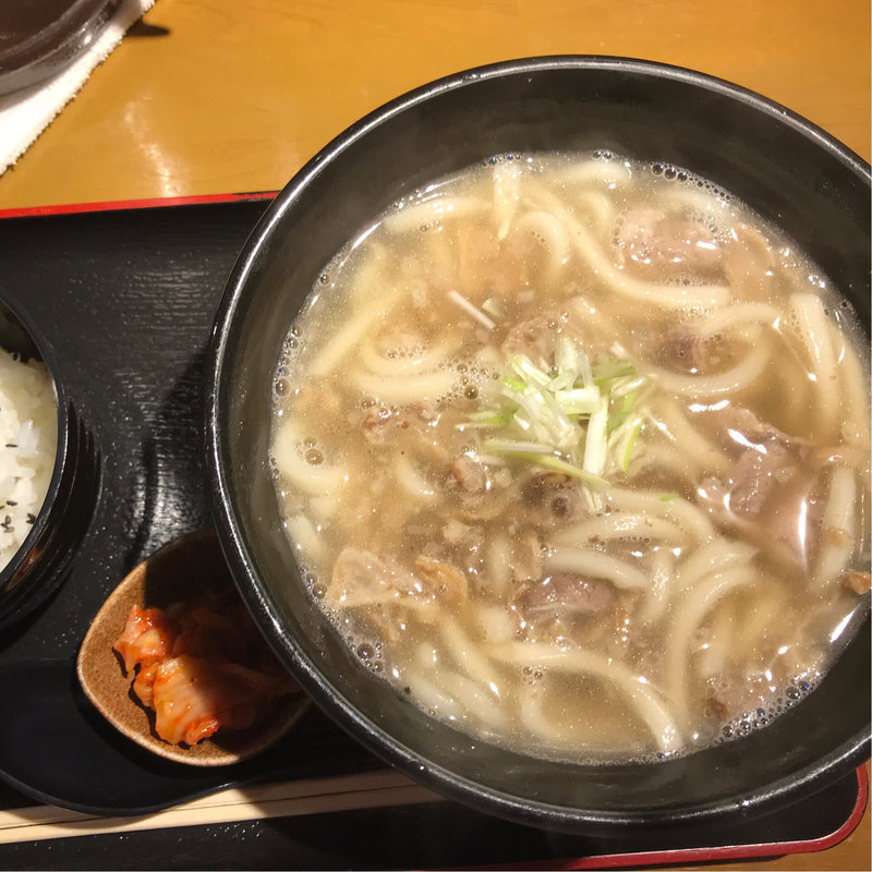 肉入りあぶらかすうどん定食(Soulmate)