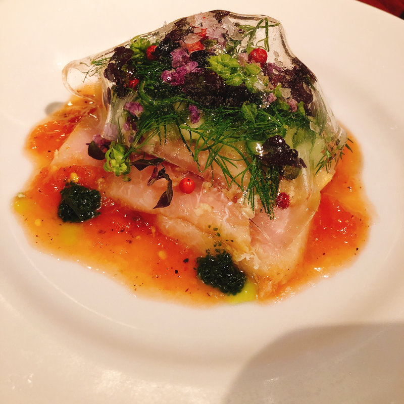 燻したメカジキと香草のカルパッチョ仕立て(BOTTEGA)