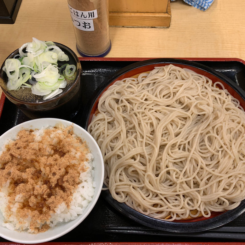 もりそば大盛り＋鰹節ご飯＋天かす(そばよし)