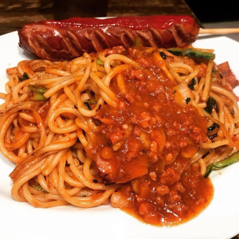 ミートナポリタン ジャンボソーセージ乗せ(ローマ軒 東京八重洲店)