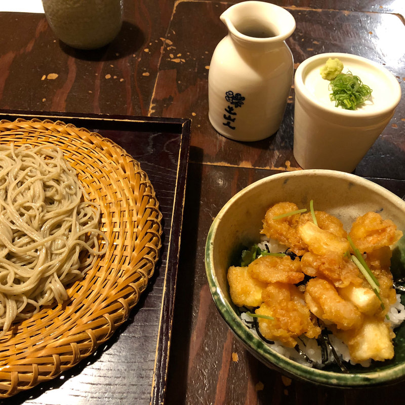 ざる蕎麦とかき揚げ丼(蕎麦人 秋)