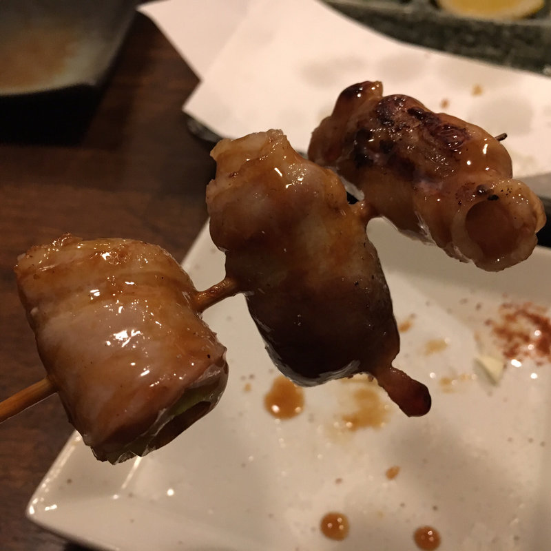 ねぎ豚バラ巻き(炭火 串焼きボンちゃん)