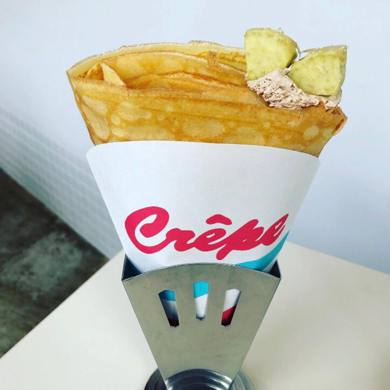 季節のクレープ  サツマイモとほうじ茶ラムホイップ(小川売店)