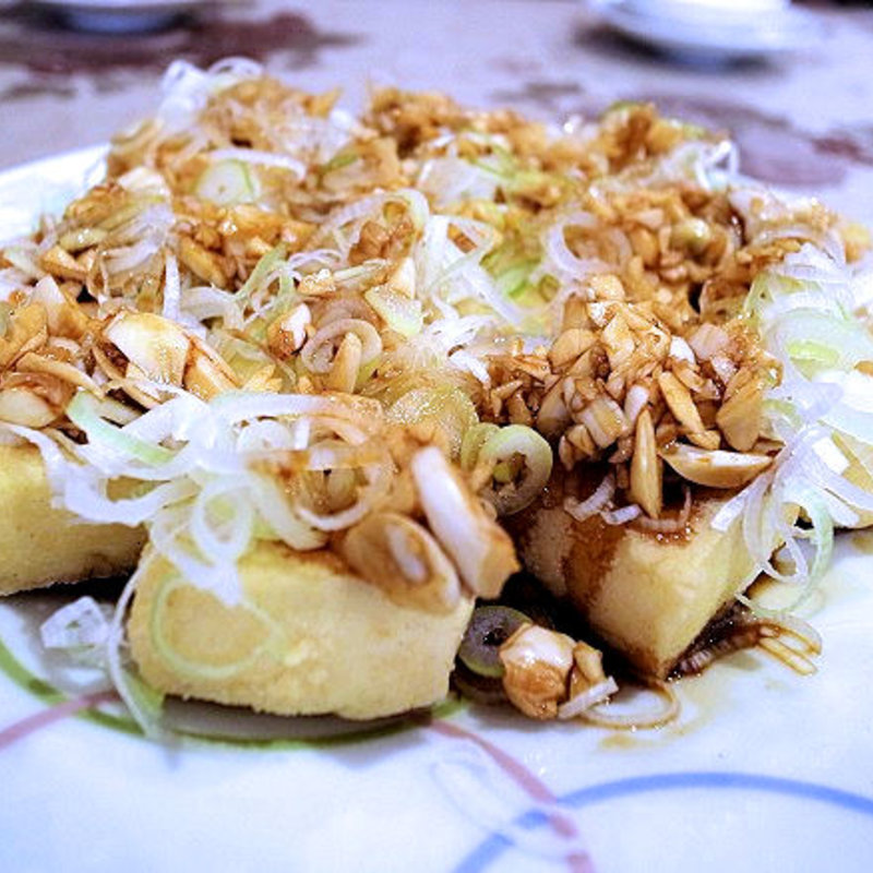 ネギ揚げ豆腐(台北 餃子専門店)