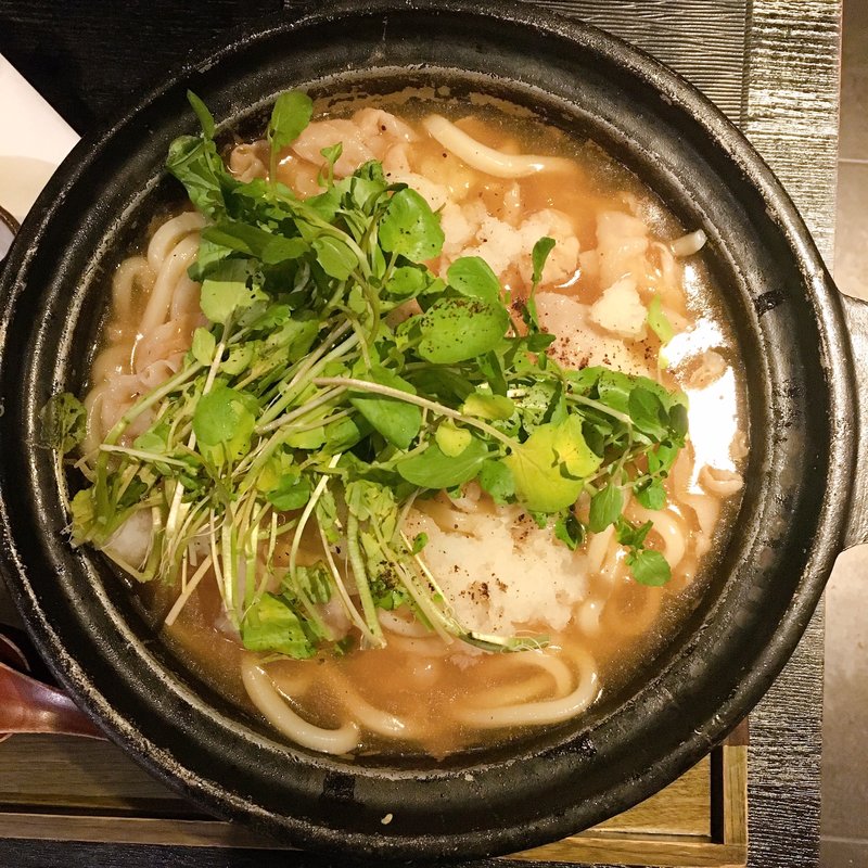 薩摩茶美豚とクレソンのおうどん(麺匠の心つくし つるとんたん 新宿店)