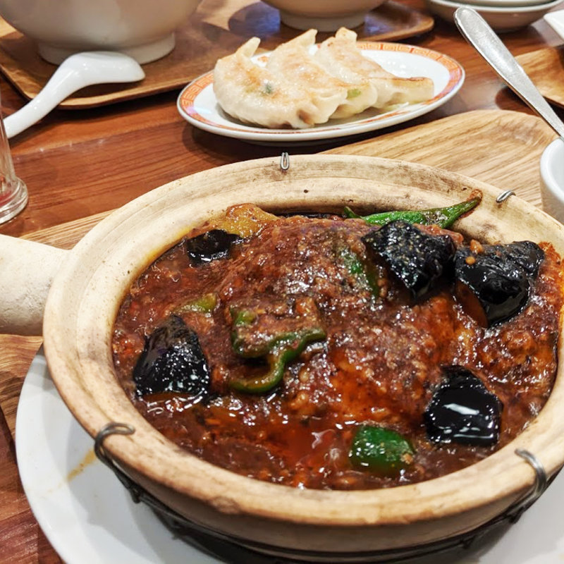 なすと豚肉のあんかけ土鍋ごはん(紅虎餃子房 イオンモール福岡店)