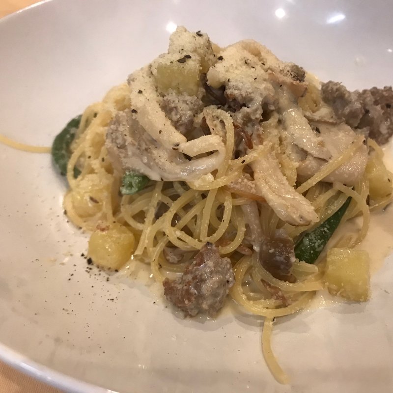 自家製サルシッチャのクリームソースパスタ　コース(Ｔｒａｔｔｏｒｉａ　Ｌａ　Ｆｏｎｔｅ（トラットリア　ラ　フォンテ）)