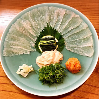 かわはぎの薄造り(肝付)(とみ助 )